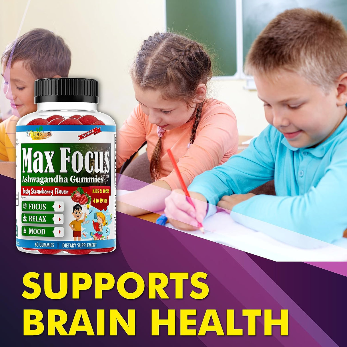 Gominolas Ashwagandha Max Focus para Niños y Adolescentes