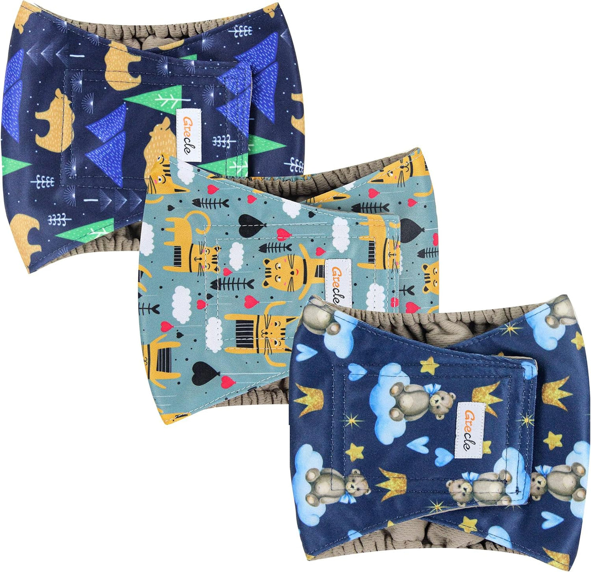 Pañales prémium para perros machos, pañales de alta absorción (oso, S)