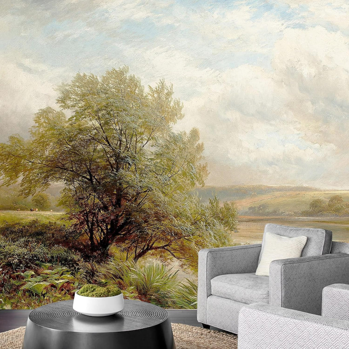 Adhesivo removible de pared/mural en colores pastel, bosque