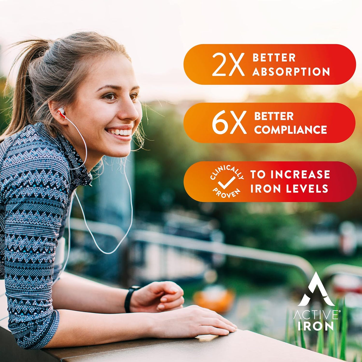 Suplemento de hierro activo de alta potencia absorción 60und