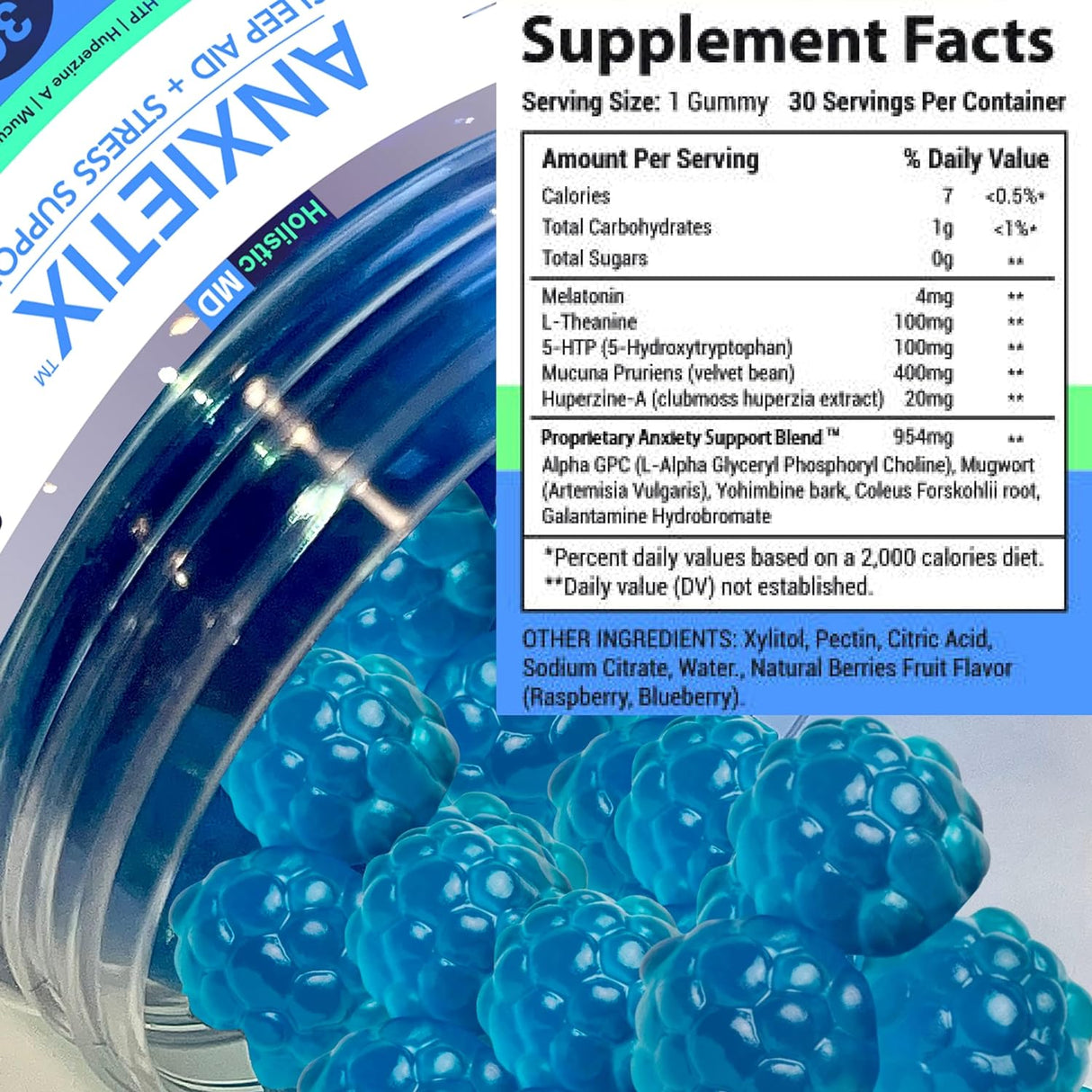 Calm Sleep Stress Gummies Melatonin L-Theanine 5-HTP Supplements