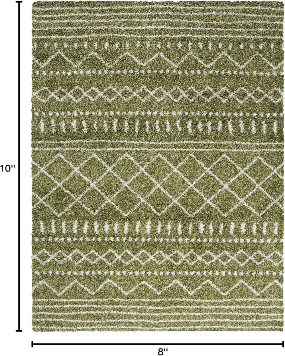 Alfombra de área Shag - Diseño marroquí, fácil cuidado, 1.6