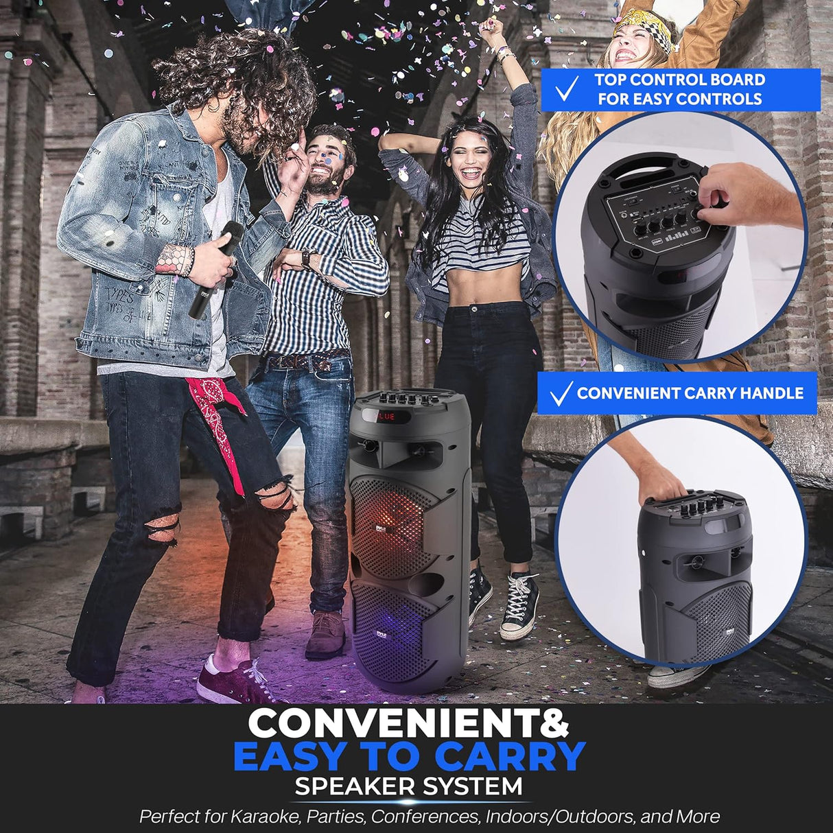 Parlante portátil de 240 W pantalla LED PYLE-PRO PPHP2645B