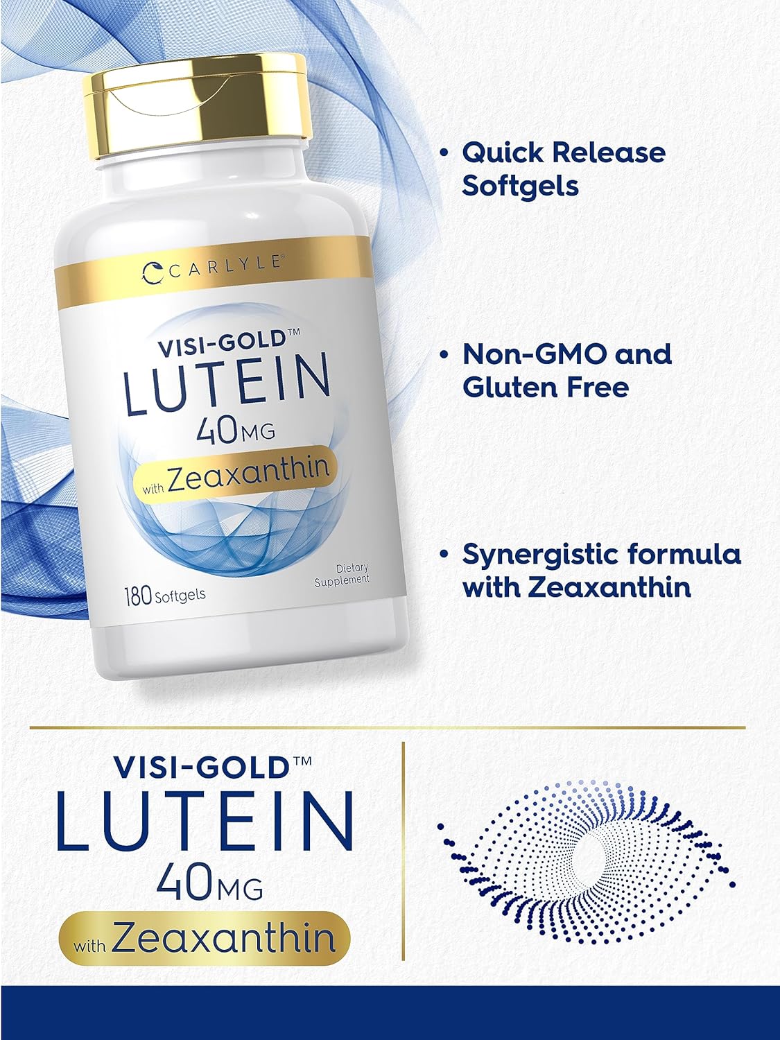 Suplemento Luteína y Zeaxantina Carlyle 40mg Visi-Gold 180 caps