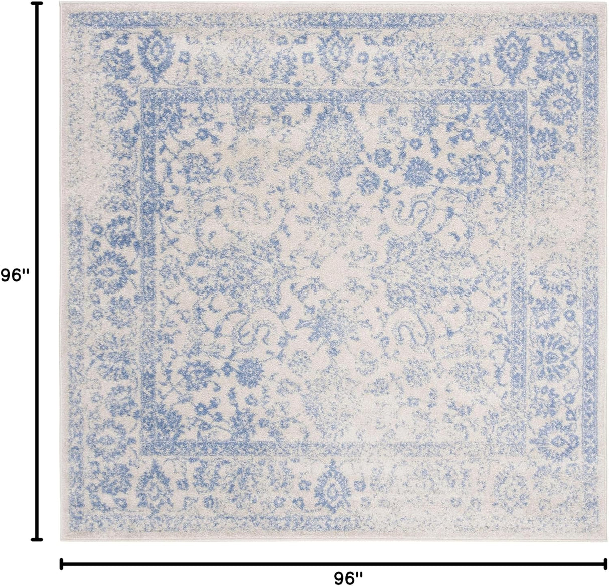 Alfombra de área cuadrada, diseño oriental, modelo ADR109L
