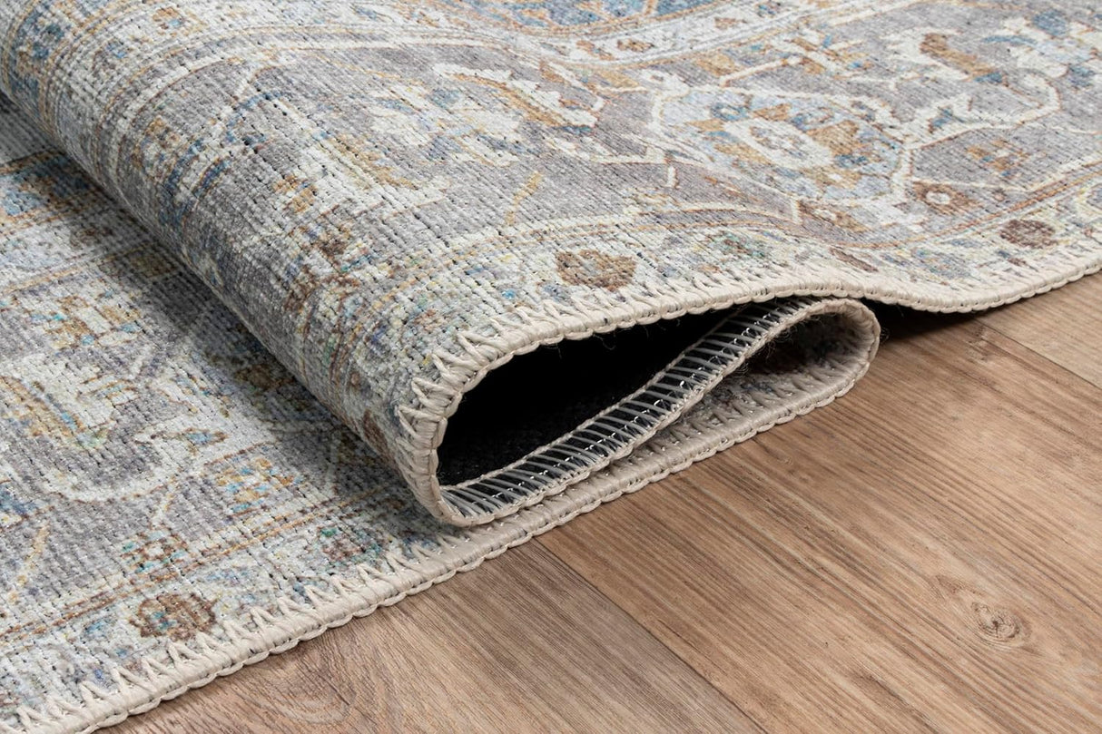 Alfombra Lavable 3x5 Adiva con Antideslizante, Vintage, 3'x5