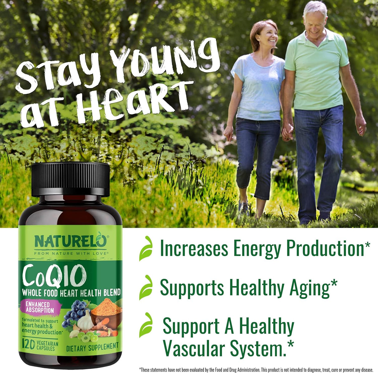 NATURELO CoQ10 Integral con Mezcla para Corazón, 120 cápsulas