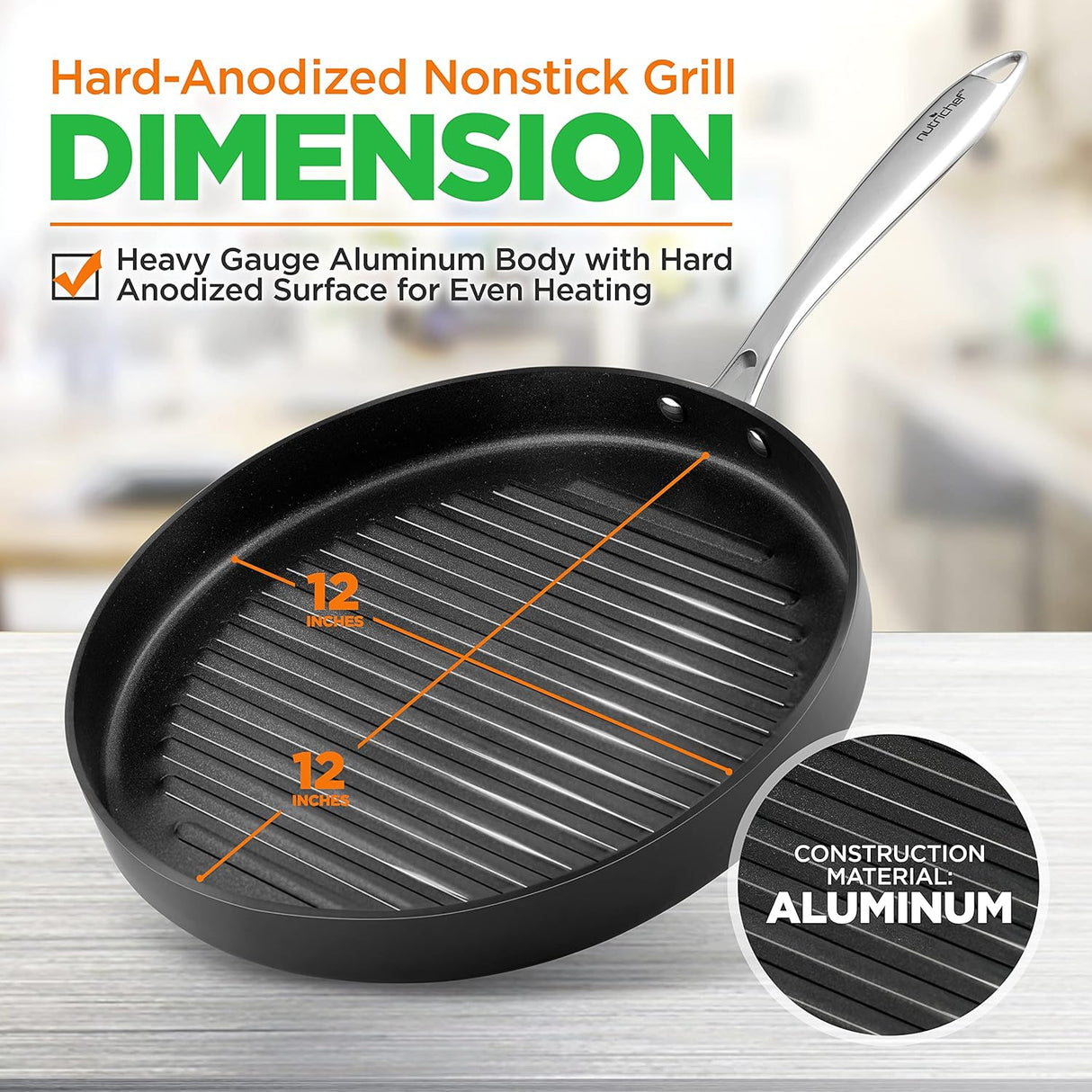 Sartenes Parrilla antiadherente anodizada NCGPRD72