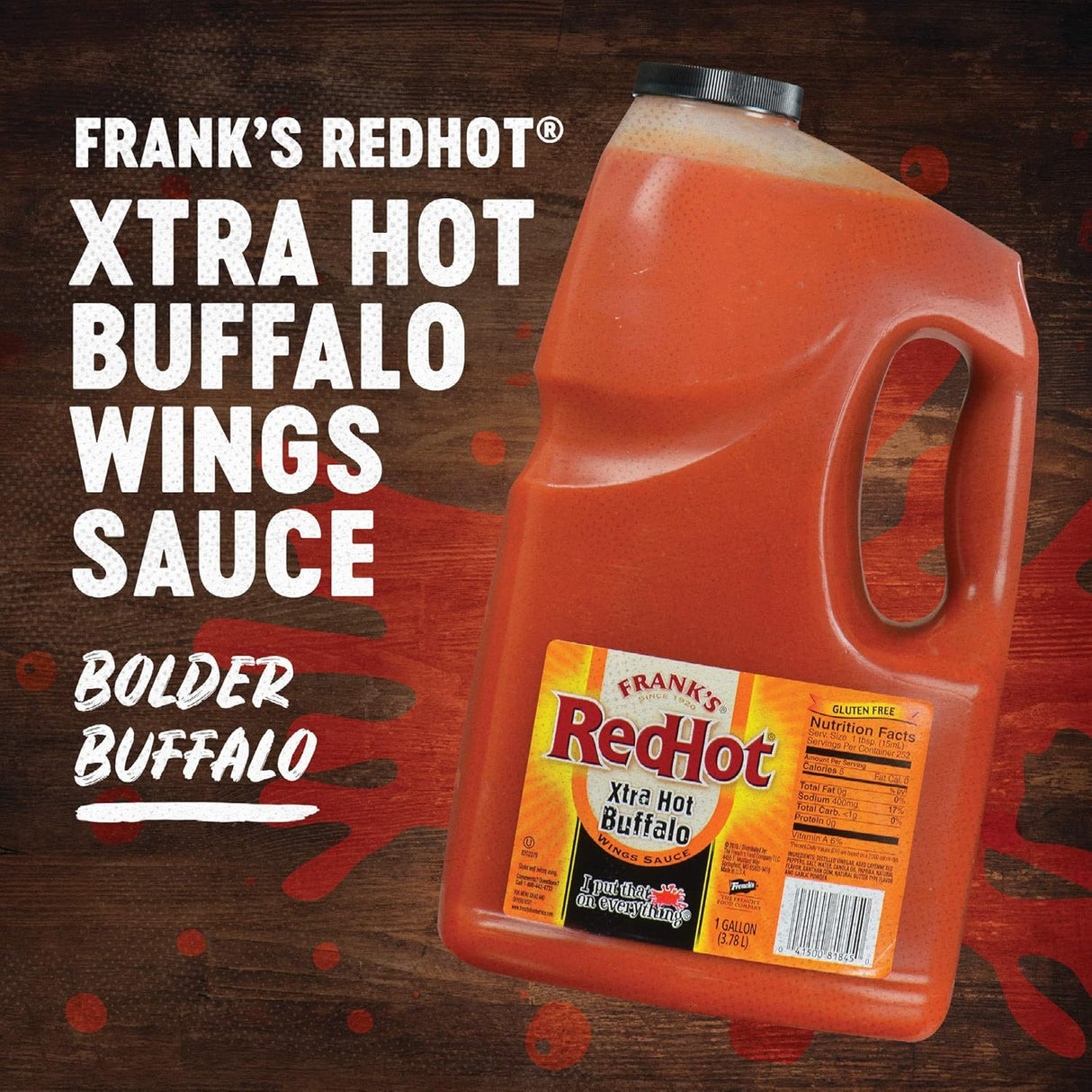 Frank's RedHot - Salsa búfalo extra picante para alitas, 1 galón