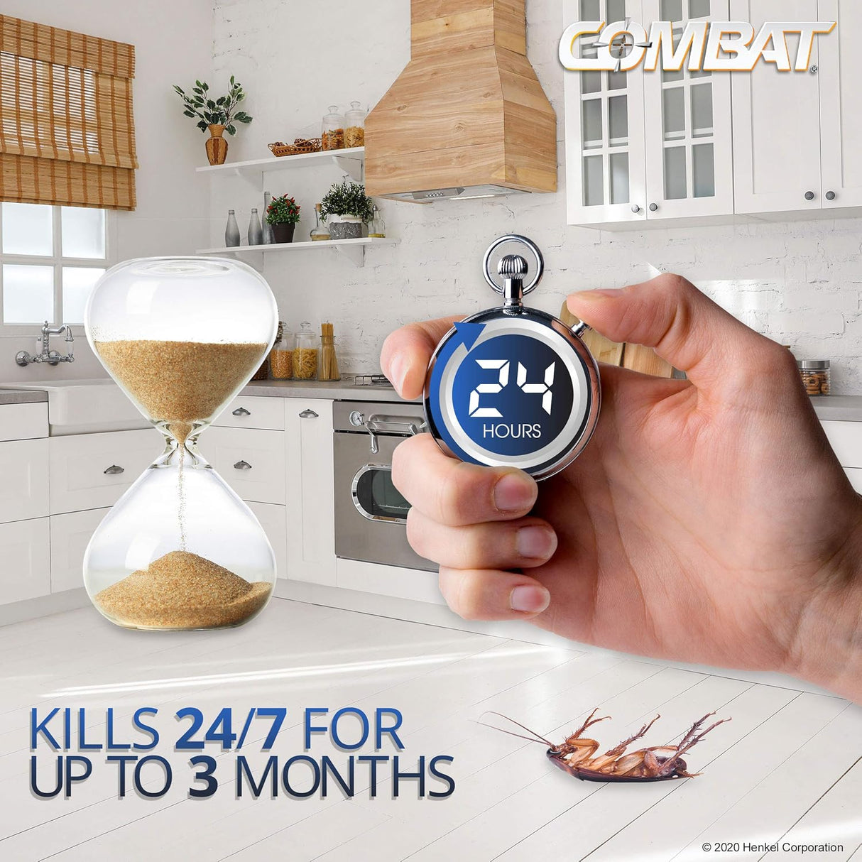 Cebo para Cucarachas Combat, 8 Estaciones, Resistente a Niños