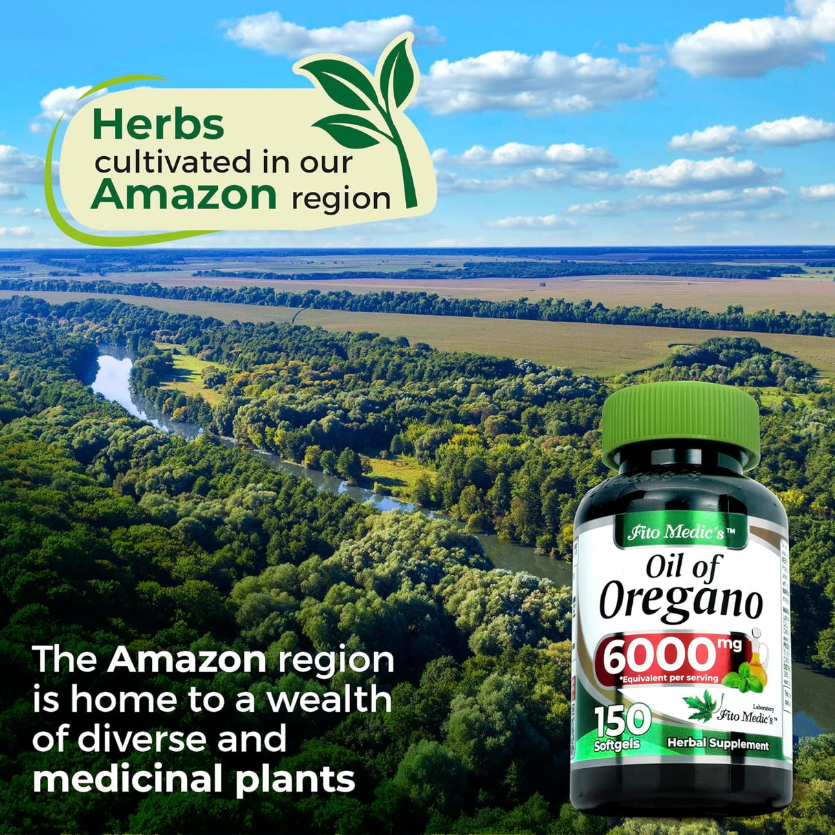 Suplemento Aceite de orégano - 6000 mg por porción 150 cap