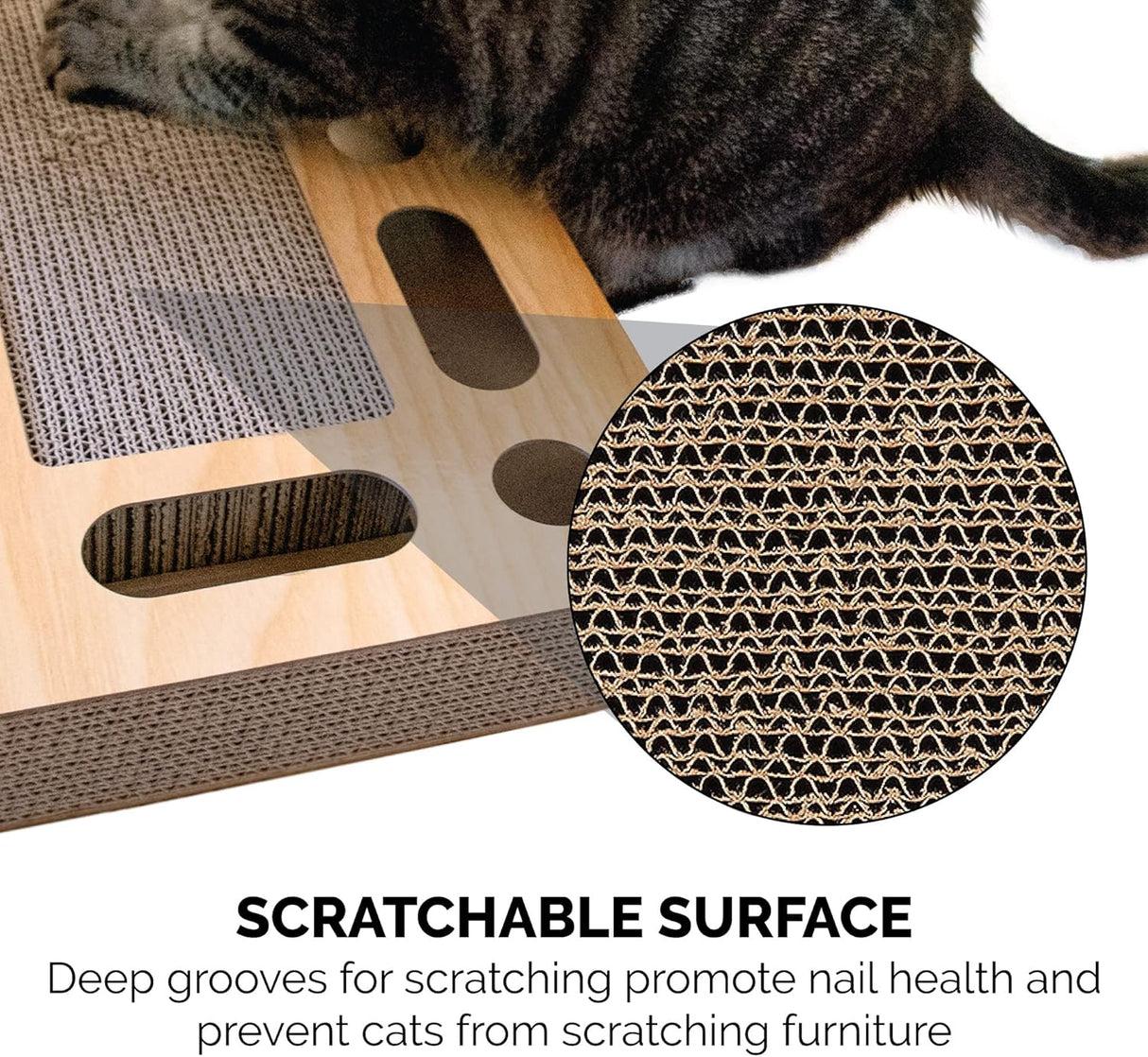 Rascador rectangular corrugado para gatos caja interactiva