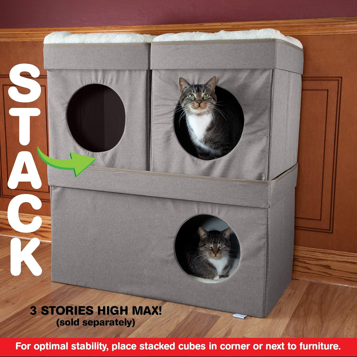 Condo para gatos Kitty City, apilable, cama pop-up, CM-10074