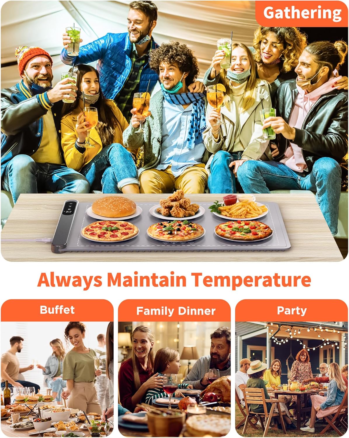 Manta Calentadora FEPPO, 6 Niveles Temperatura, Temporizador 6h