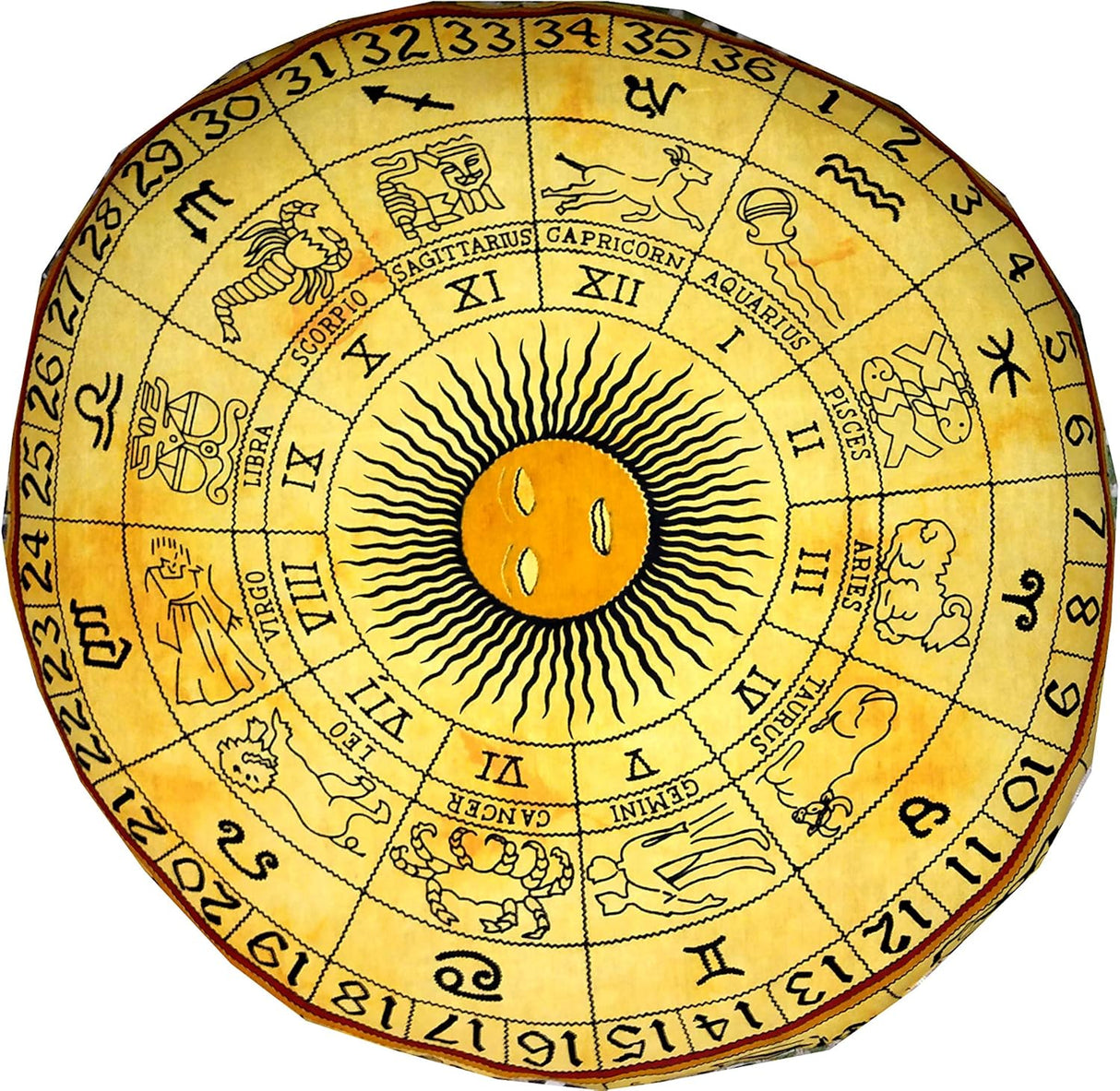 Indian Craft Castle ICC - Almohadas y cojines decorativos de 32 pulgadas con diseño de mandala hippie para meditación, cojín bohemio, funda otomana grande y bohemia para sofá redondo