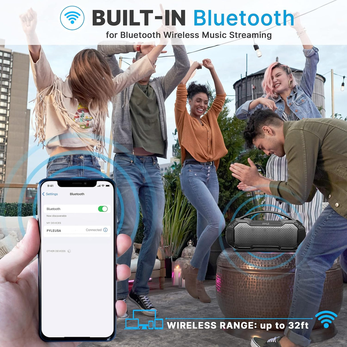 Parlante Portátil inalámbrico Bluetooth PYLE-HOME PCMPSB1BK