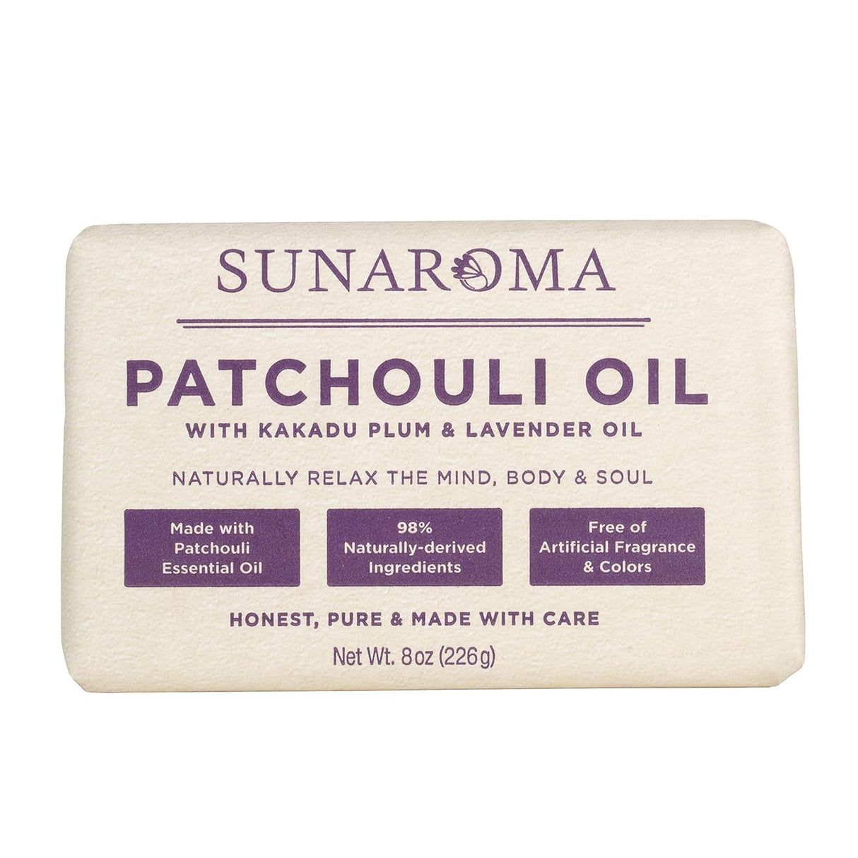 Sunaroma Jabón natural para el cuidado de la piel pachulí