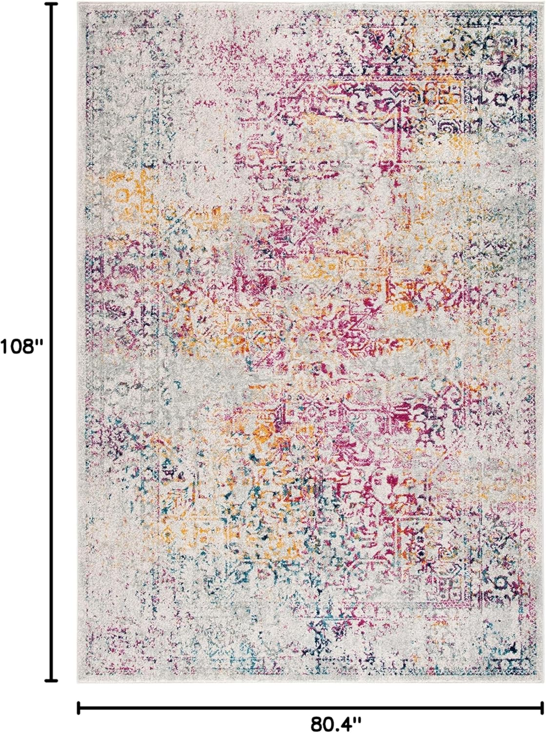 Alfombra Oriental Desgastada para Sala, Dormitorio y Oficina EVK256Q