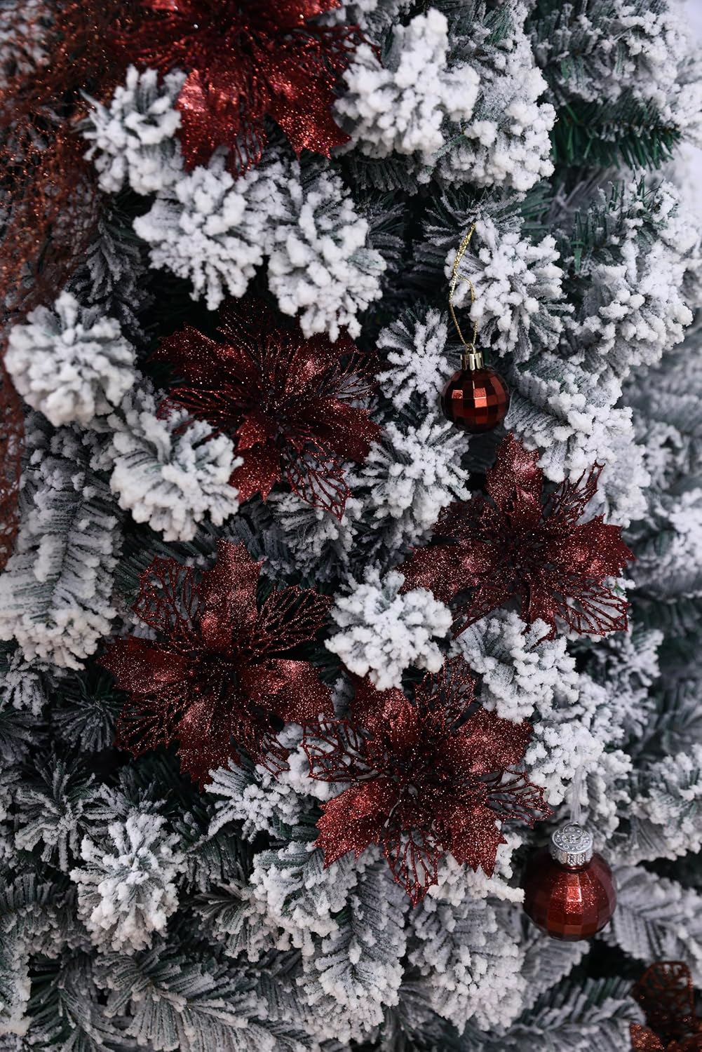 Flores Poinsettia Artificial 16 Pcs - Wironlst, Decoración Navidad