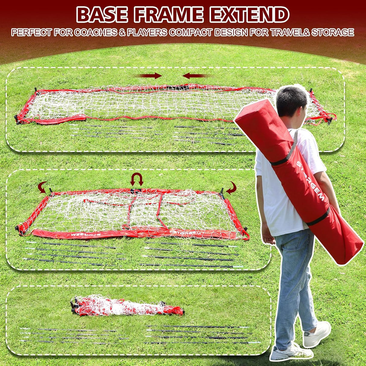 Porteria de futbol portatil plegable, fácil de llevar