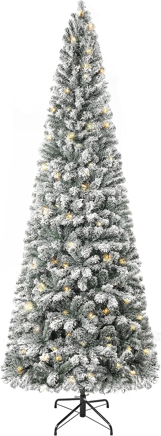 Árbol de Navidad Artificial 7.5ft Naomi Home, 350 Luces, Slim