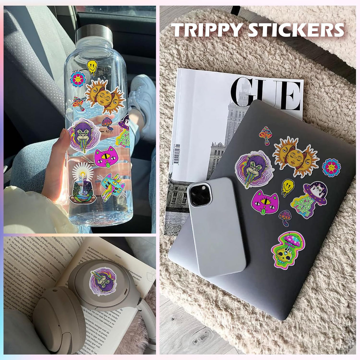 Pósteres para decoración de habitación, estilo hippie psicodélico