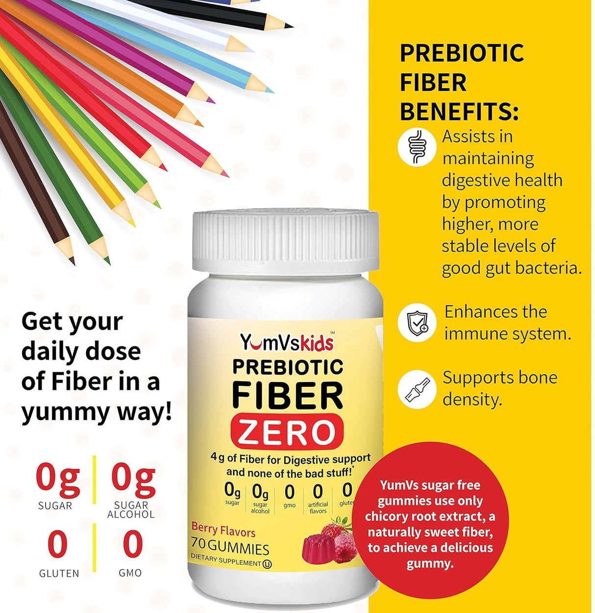 Suplementos prebiótica cero para niños masticables