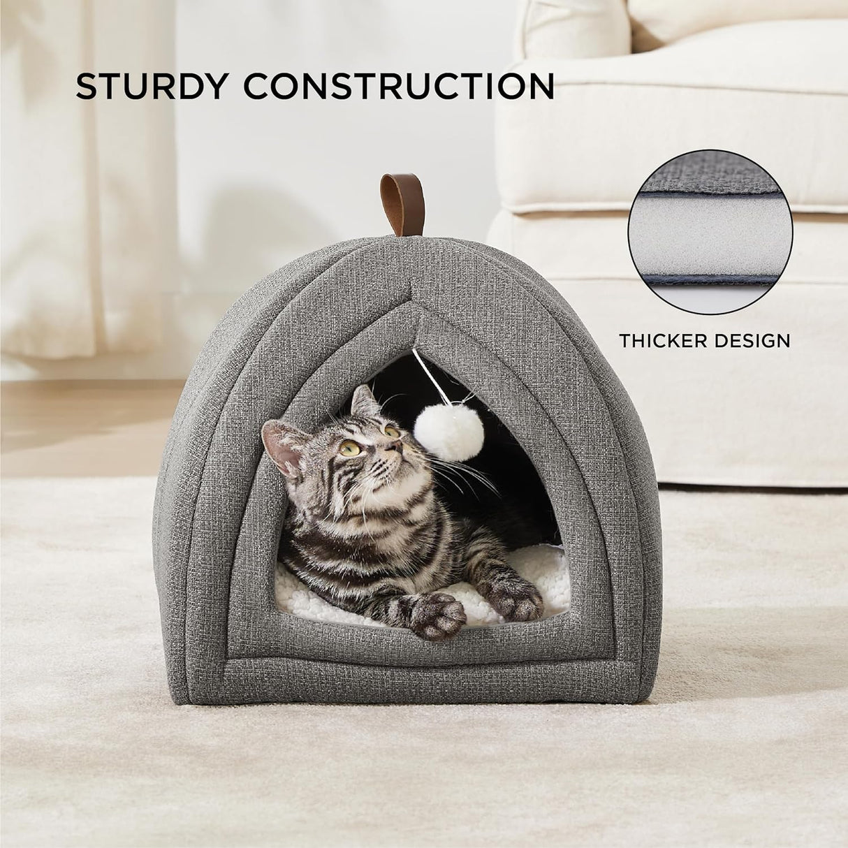 Cama para Gatos Bedsure - Cueva 2 en 1 con Almohada Extraíble