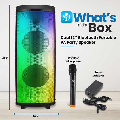 Altavoz portátil Bluetooth 600 W dual PYLE-PRO