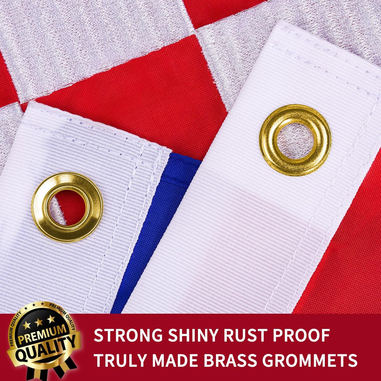 Bandera croata de alta calidad de 3 x 5 pulgadas Bordada