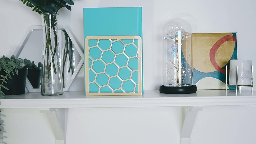 Sujetalibros de metal(gris, 1 par)7.4 x 6.1 x 3.19in.