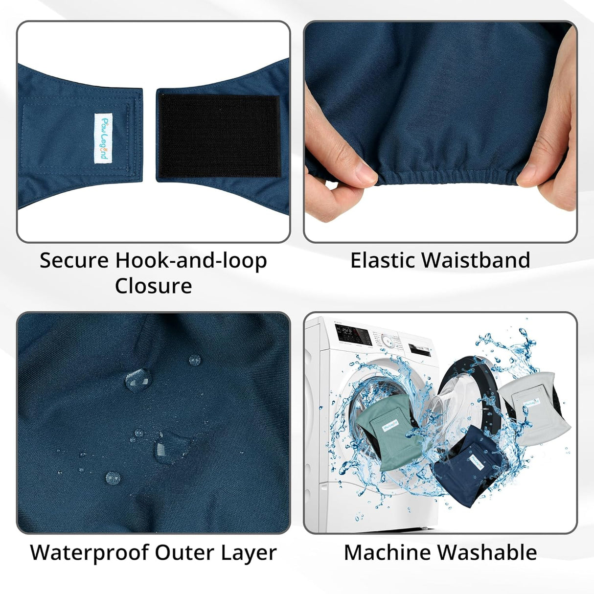 Paw Legend Pañales lavables (paquete de 3, S) perros