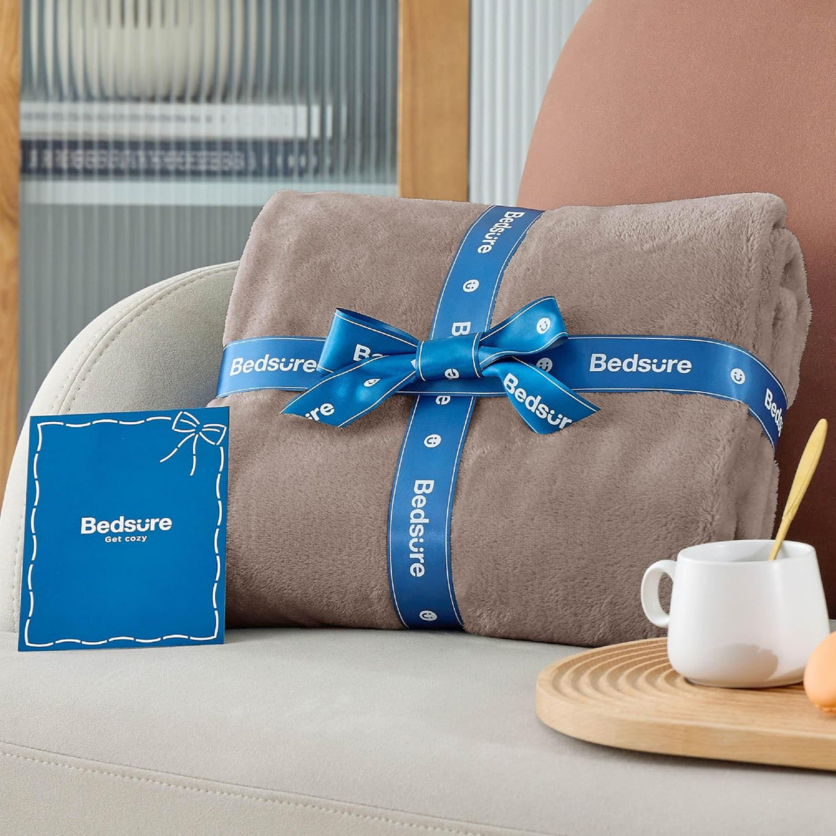 Manta de Felpa Bedsure para Sofá - Ligera y Suave, 50x60 pulg.