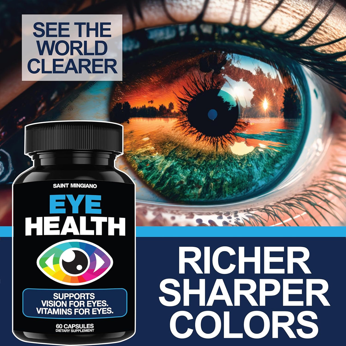 Suplemento vitamínico para la salud ocular y la visión 60u