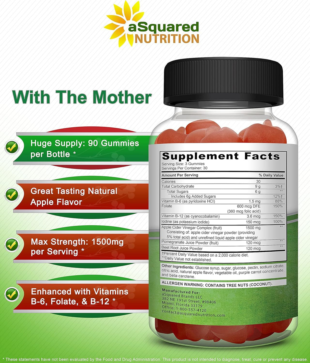 Suplemento Nutrition Gomitas de vinagre de sidra de manzana