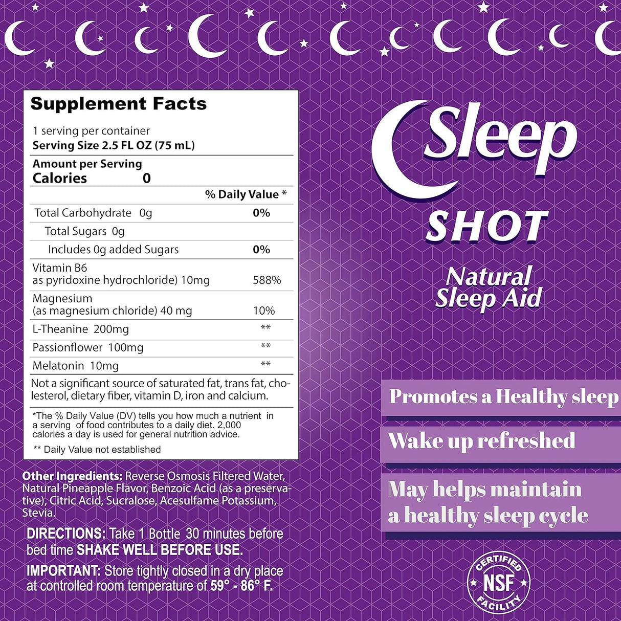 Sleep Shot de Alfa Vitamins – Contiene 10 mg vitamina B6
