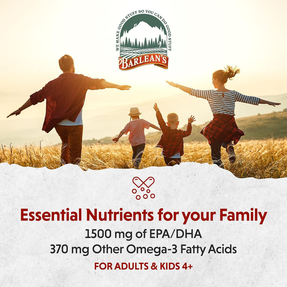 Suplemento de Omega 3 Barlean's, 1500mg EPA & DHA, 16 oz