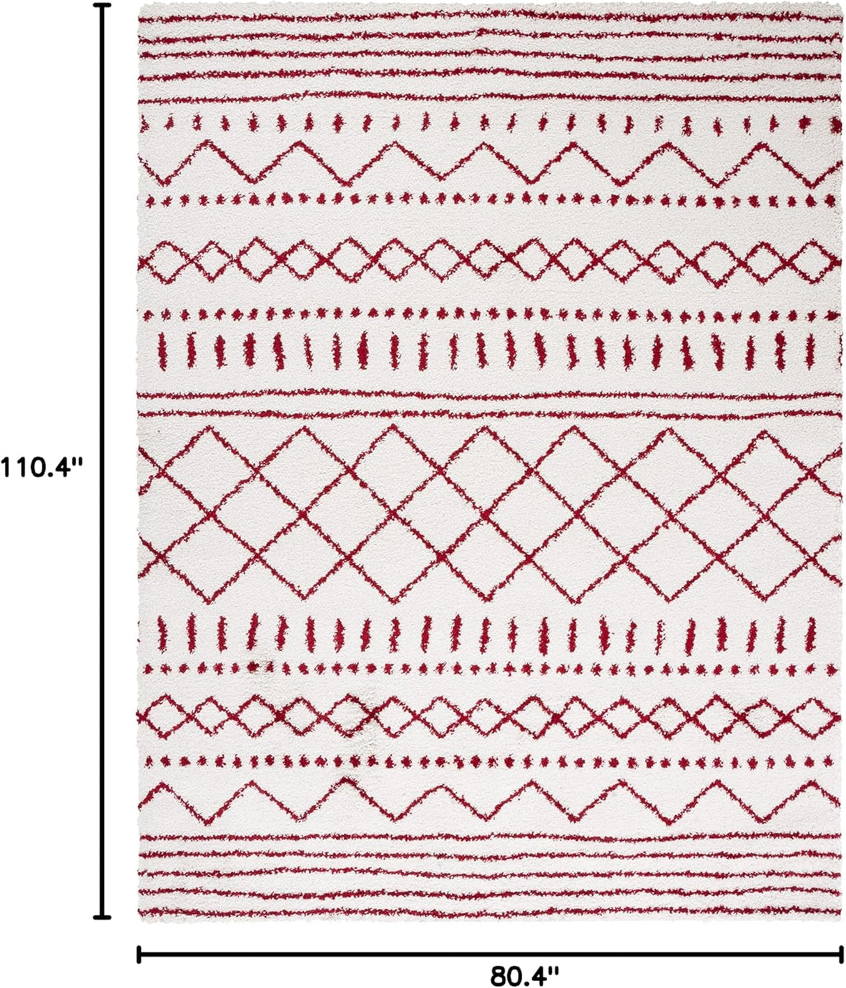 Alfombra Área Shag - Diseño Marroquí, No Deshecha, ASG741P