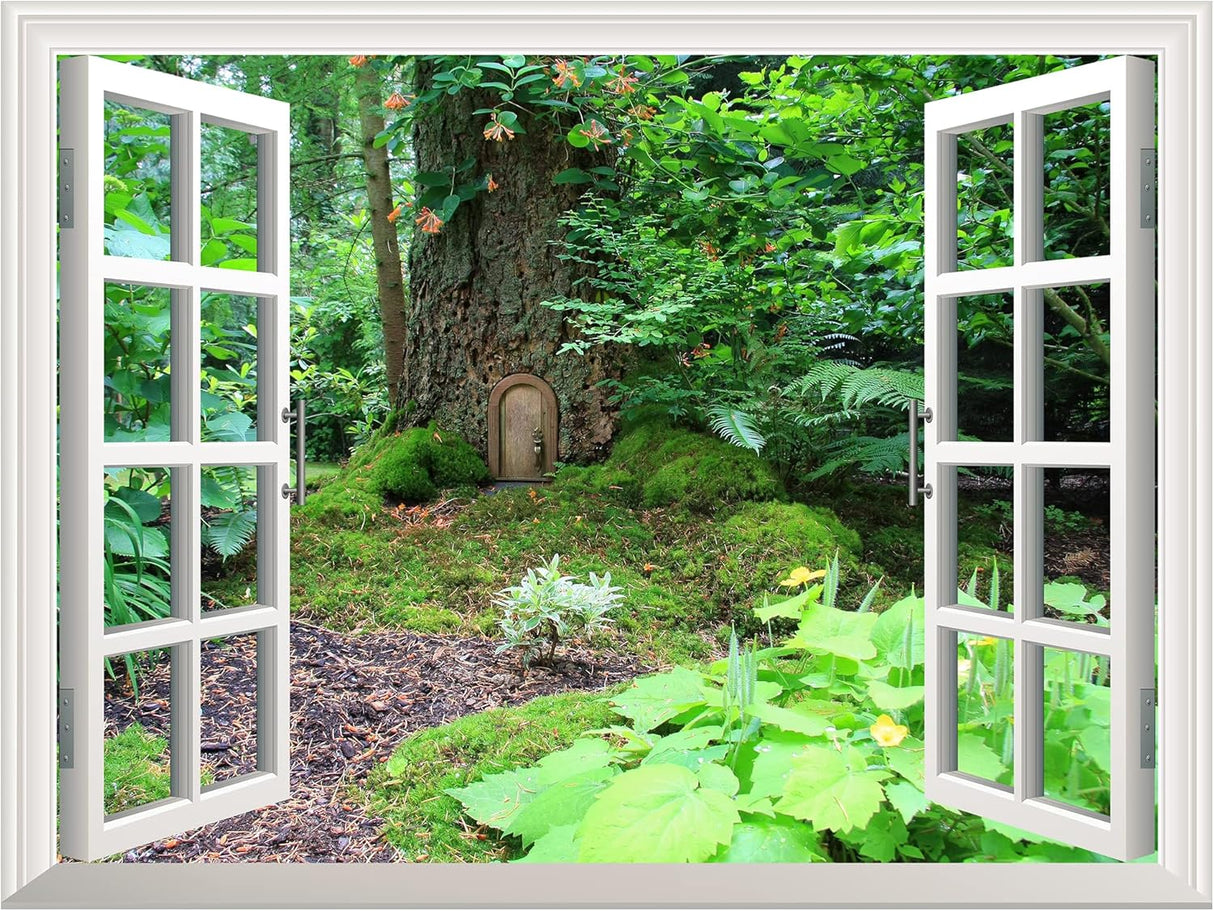Mural autoadhesivo, casa del árbol en el bosque