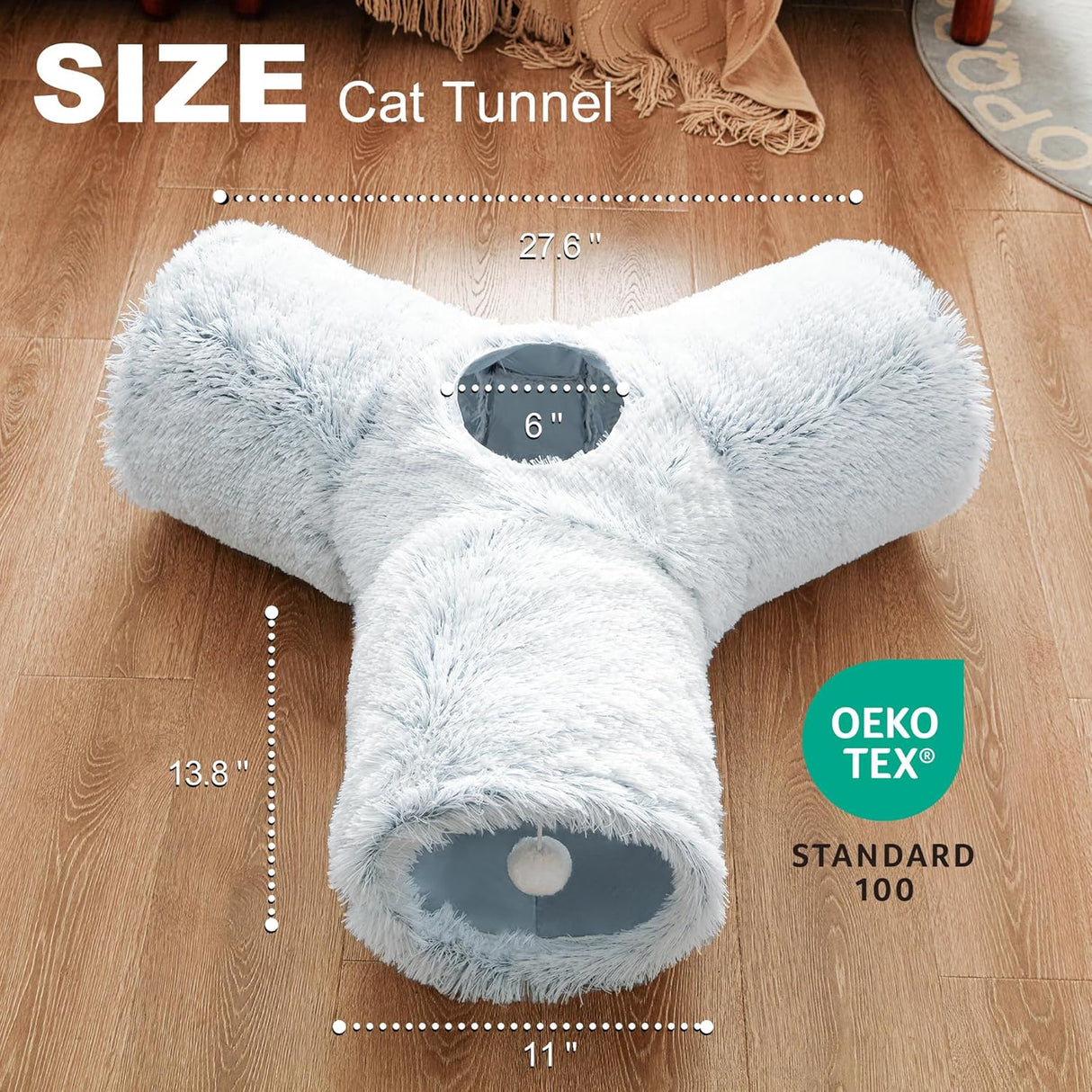 Túnel para gatos Love's Cabin, colapsable 3 vías con pelota