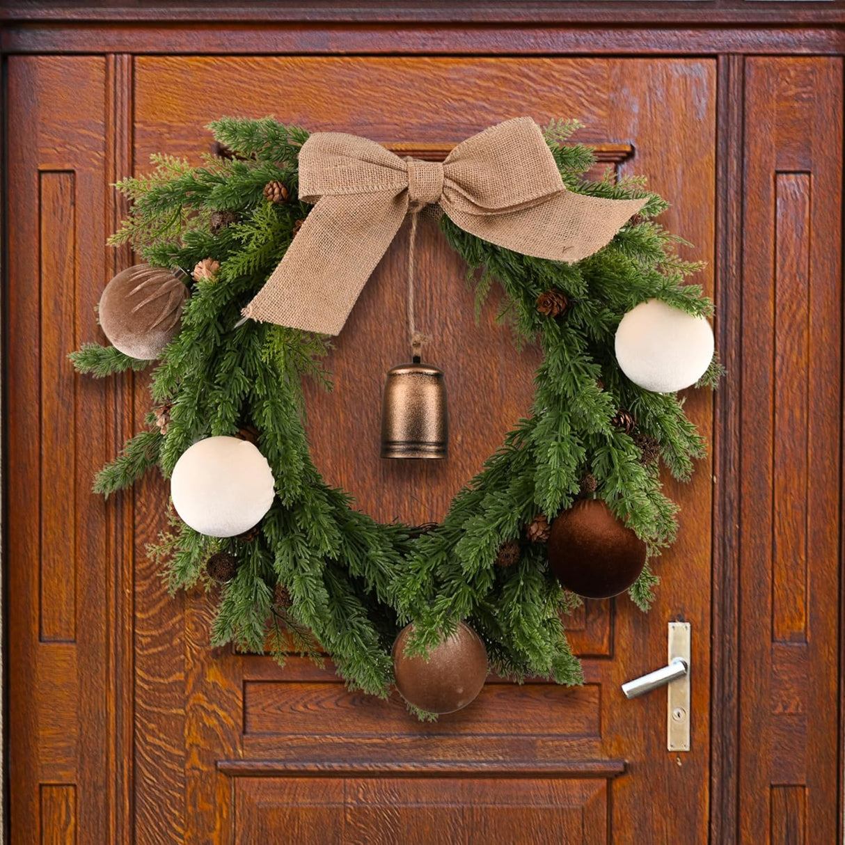 Adornos navideños de terciopelo - 15pcs, shatterproof, 80mm