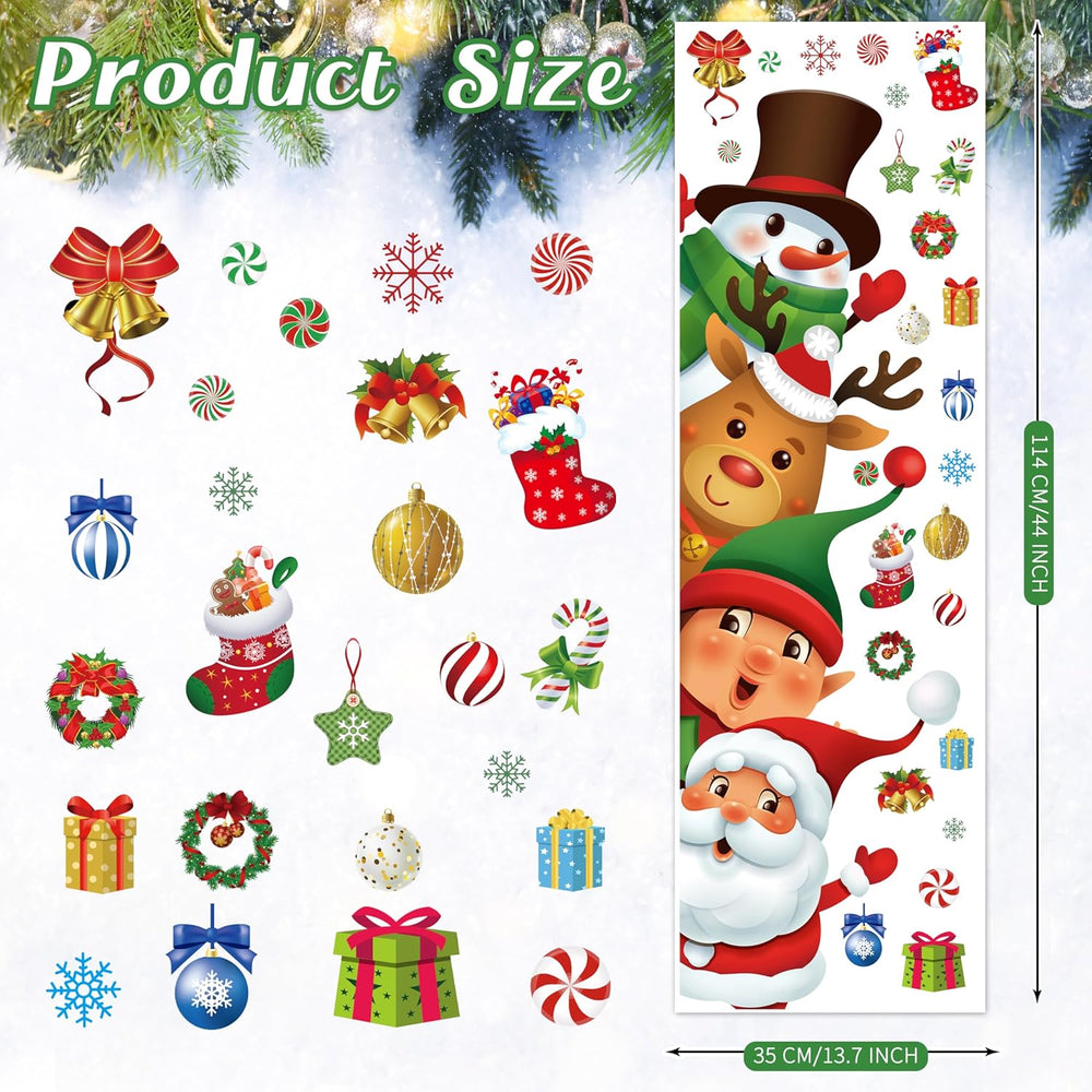 Pegatinas de Navidad para Puerta, Decoración Festiva Grande 44.88x11.81