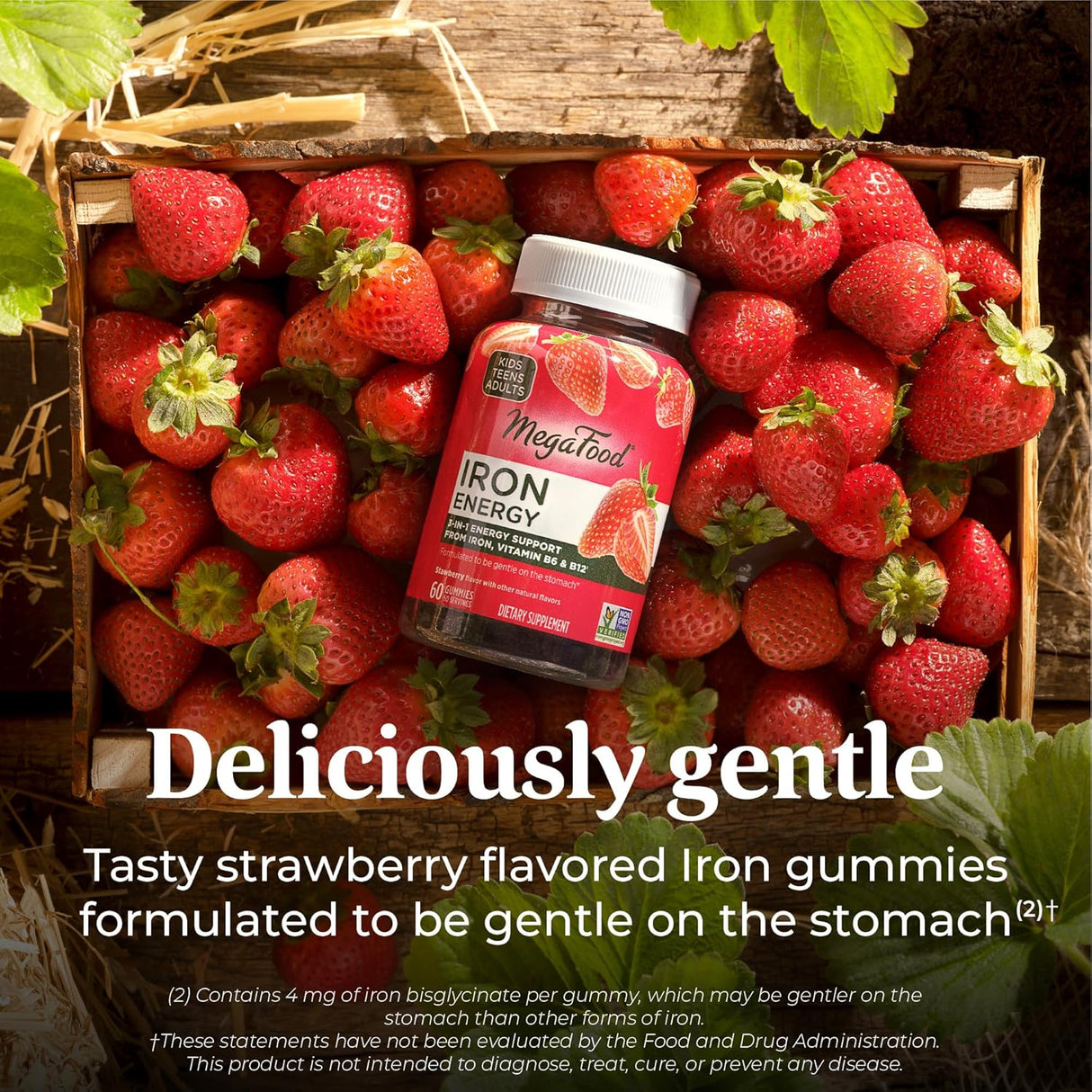 Suplemento MegaFood Iron Energy Gummies hierro vegano