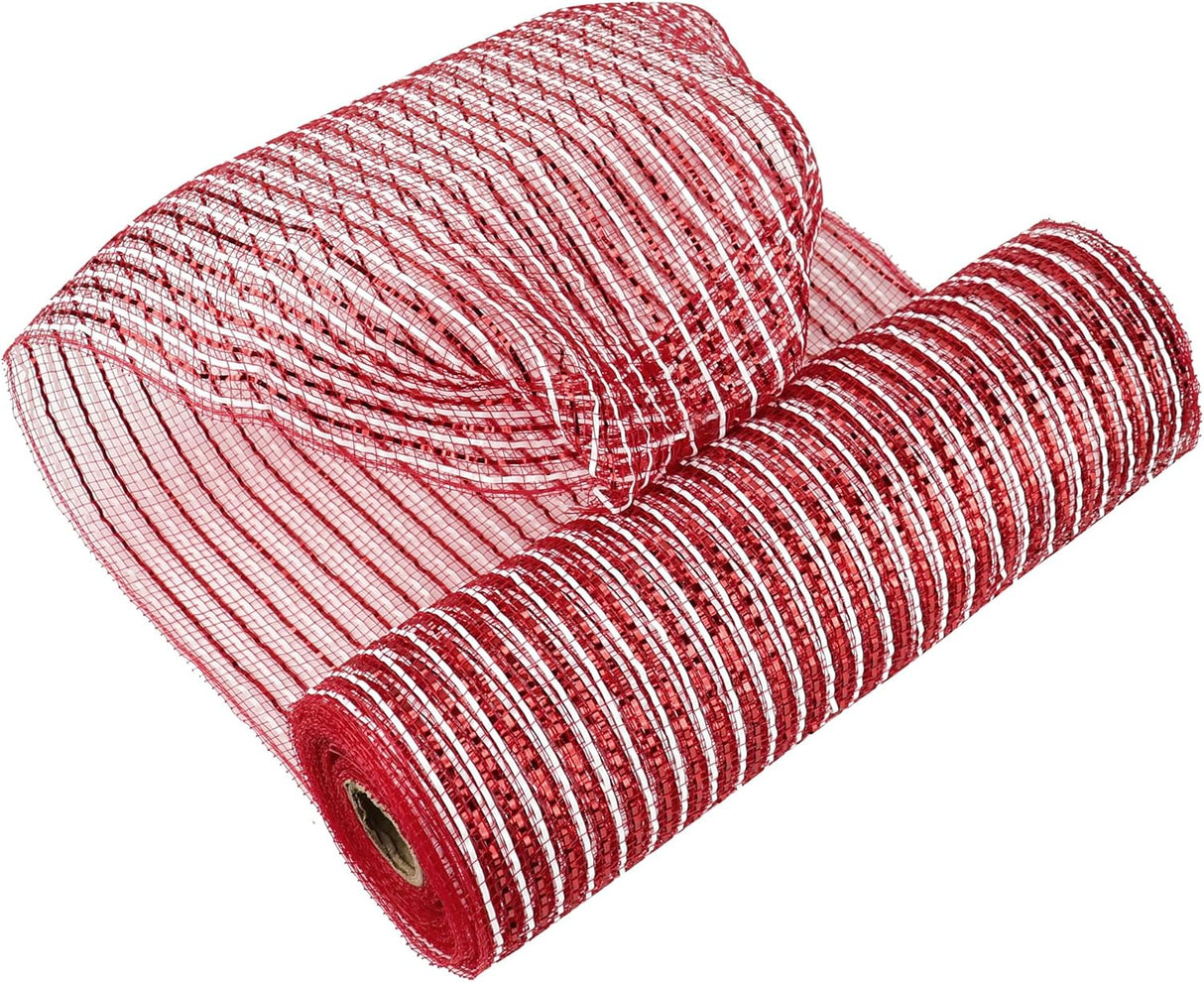 MEEDEE 10 Deco Mesh Navidad 10 Yards para Coronas y Árboles