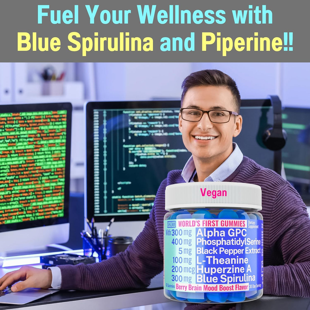 Gominolas de Alpha GPC Huperzine A PhosphatidylSerine L-Theanine