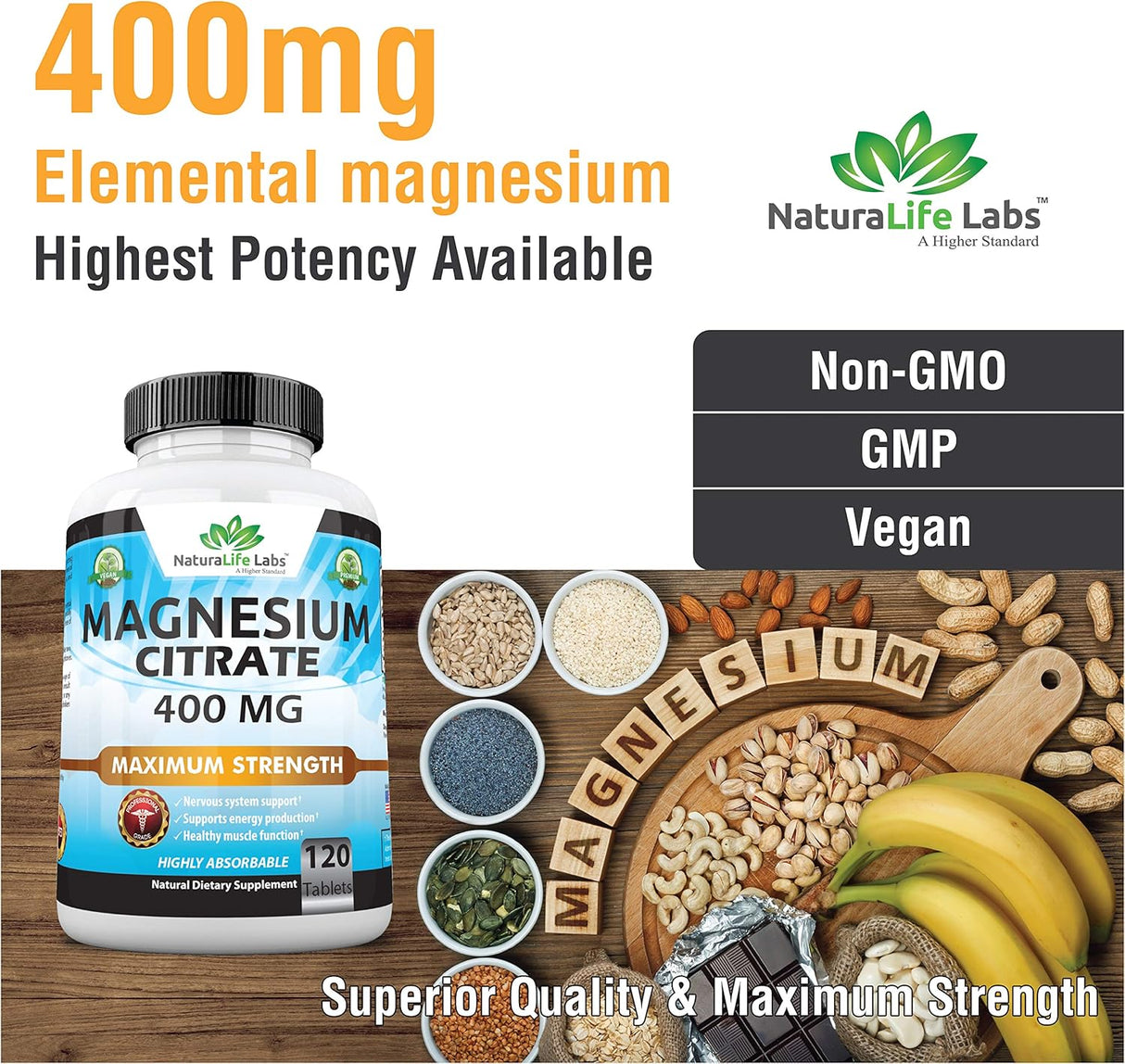 Suplementos Alimenticios Citrato de magnesio alivio estrés