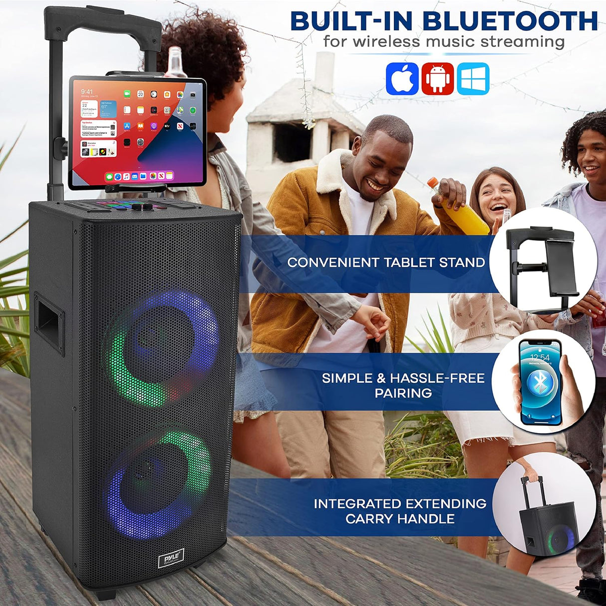 Parlante Portátil o altavoz con Bluetooth PYLE-PRO PHP28DJT