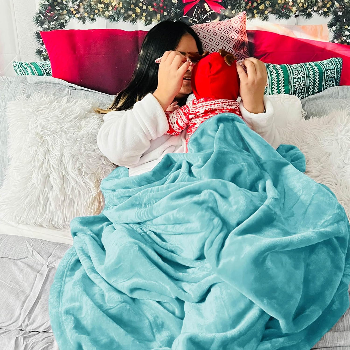 Manta de Fleece Bedsure, suave y ligera, 90x90 pulgadas