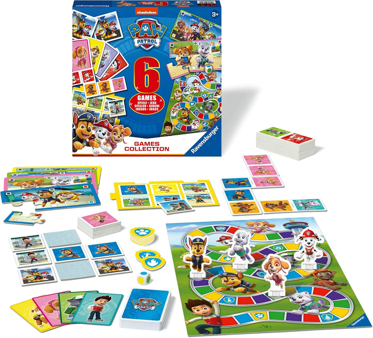 Compendio de Juegos Paw Patrol Ravensburger 6 en 1 para Niños
