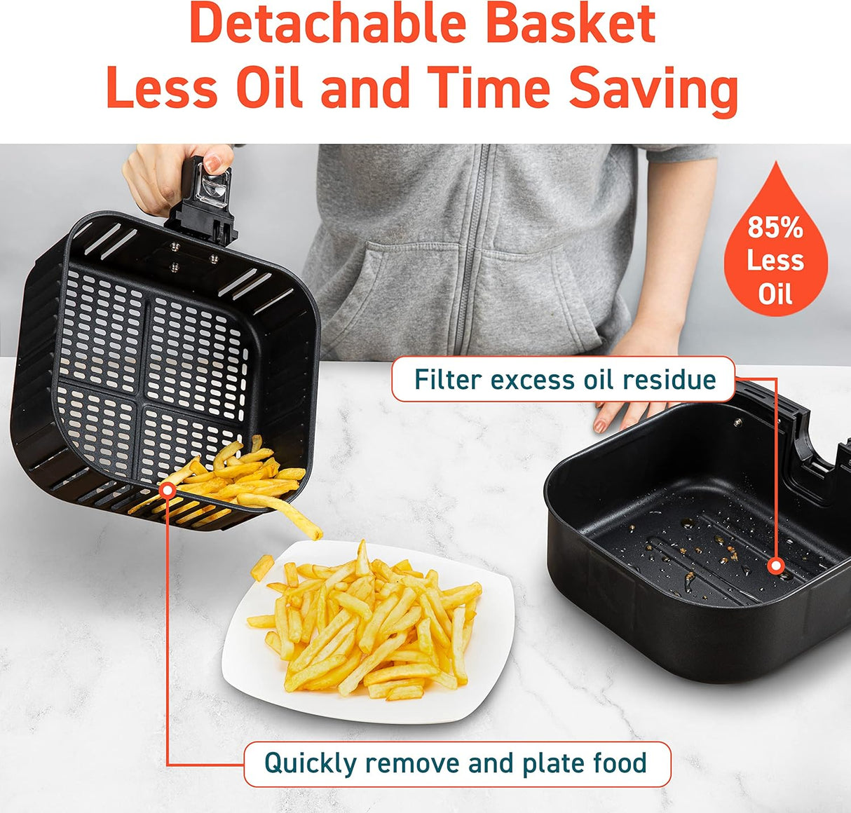 Freidora de aire COSORI Pro Smart 5.8QT, 12 funciones personalizables